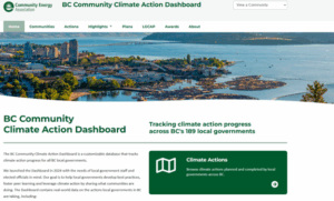 Screenshot of the BC Climate Action Dashboard