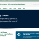 Screenshot of the BC Climate Action Dashboard